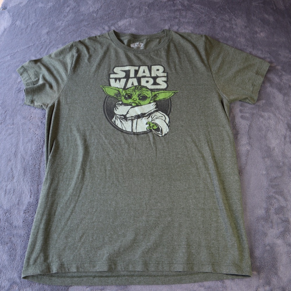 Star Wars Mens T Shirt Medium Green Grogu Baby Yoda Graphic Tee Short Sleeve